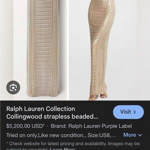 Ralph Lauren Metallic Gold Evening Dress